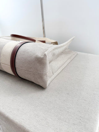 Chloe large woody linen tote bag