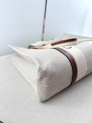 Chloe large woody linen tote bag