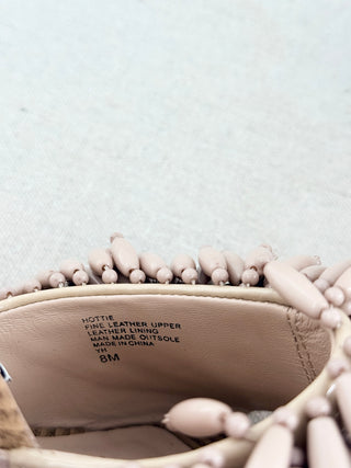 charles david Beige heels, with beaded details, 8