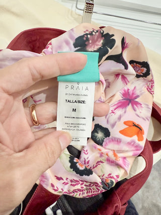 NWT PRAIA by Dayanara Duran Floral Bandeau Bikini Top Bikini Bottom Set Womens M