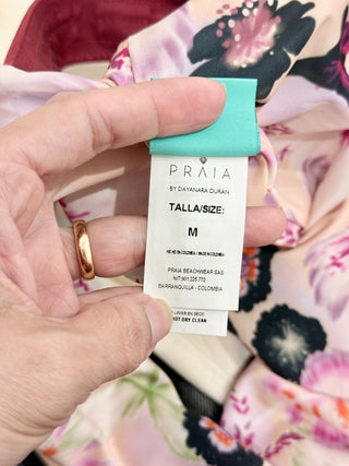 NWT PRAIA by Dayanara Duran Floral Bandeau Bikini Top Bikini Bottom Set Womens M