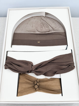 Saint Laurent beanie and head bands set