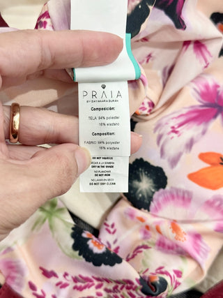 NWT PRAIA by Dayanara Duran Floral Bandeau Bikini Top Bikini Bottom Set Womens M