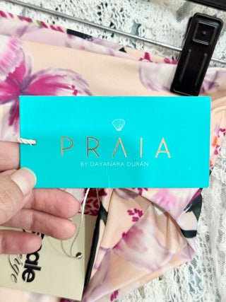 NWT PRAIA by Dayanara Duran Floral Bandeau Bikini Top Bikini Bottom Set Womens M