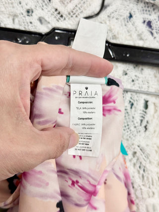 NWT PRAIA by Dayanara Duran Floral Bandeau Bikini Top Bikini Bottom Set Womens M