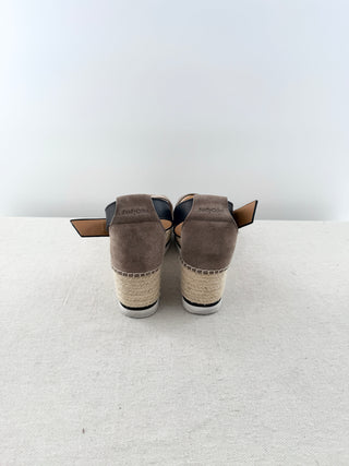 See by Chloe suede and raffia wedge sandals, 39