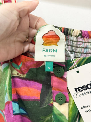 Farm Rio pattern sleeveless romper, S