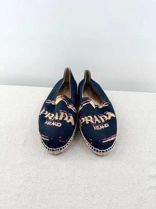 Prada espadrille logo shoes, 39.5