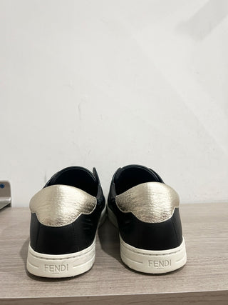 Fendi leather logo sneakers scalloped, 40..5