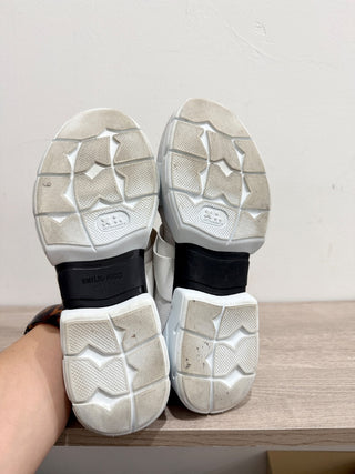 Emilio Pucci City Up Ruffle Suede/Nylon Running Sneaker White/Cream Women's 41