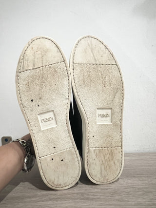 Fendi leather logo sneakers scalloped, 40..5