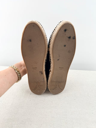 Prada espadrille logo shoes, 39.5