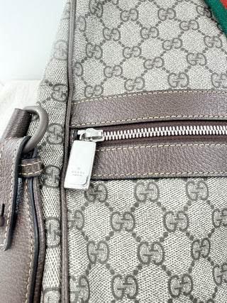 Gucci webb striped medium duffle bag