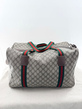 Gucci webb striped medium duffle bag