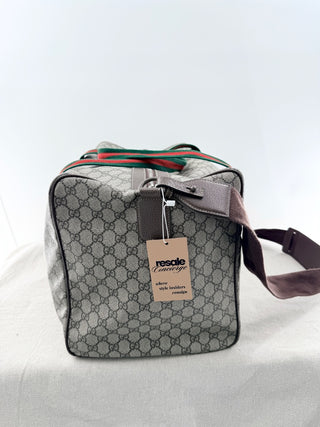 Gucci webb striped medium duffle bag