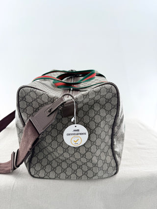 Gucci webb striped medium duffle bag