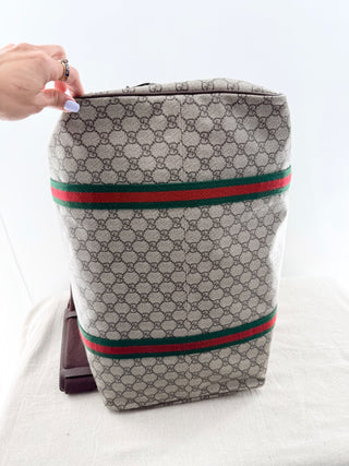 Gucci webb striped medium duffle bag