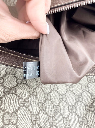 Gucci webb striped medium duffle bag