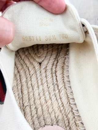 Gucci canvas logo print platform espadrille sneakers, 38.5