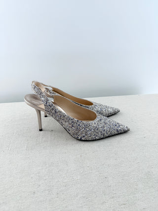 Jimmy Choo glitter slingback pumps, 40