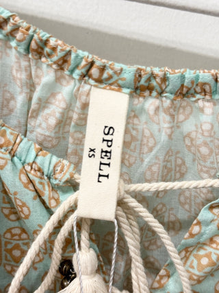 Spell boho pattern set blouse and shorts, XS top (oversized / shorts S