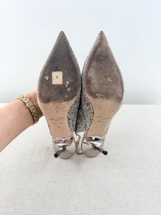 Jimmy Choo glitter slingback pumps, 40