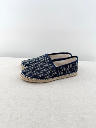 Carolina Herrera logo print canvas espadrilles, 38