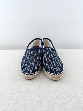 Carolina Herrera logo print canvas espadrilles, 38