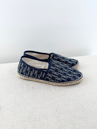 Carolina Herrera logo print canvas espadrilles, 38