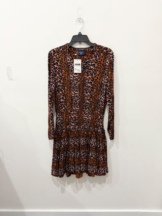 Scotch and Soda animal print mini dress smocked, M