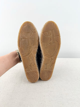 Carolina Herrera logo print canvas espadrilles, 38