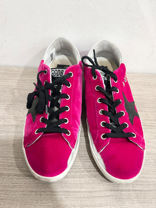 Golden Goose Superstar Low Top Comfort Sneakers Fuxia Velvet Black Star EU 39