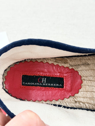 Carolina Herrera logo print canvas espadrilles, 38