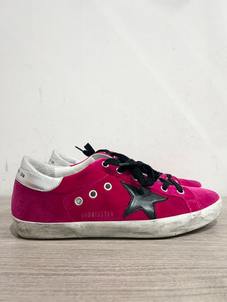 Golden Goose Superstar Low Top Comfort Sneakers Fuxia Velvet Black Star EU 39