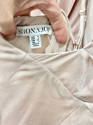 Shona Joy blush pink satin midi dress, 2