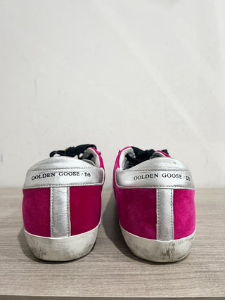 Golden Goose Superstar Low Top Comfort Sneakers Fuxia Velvet Black Star EU 39