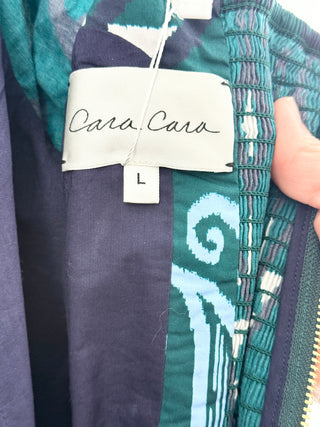Cara Cara cotton pattern smocked mini dress, L