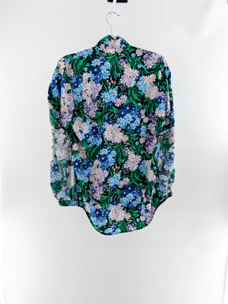 Balenciaga floral blouse with pussy bow, 36 FR / 4 US