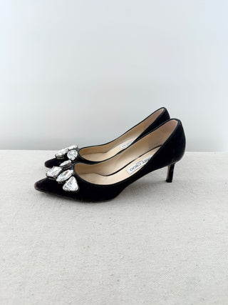 Jimmy Choo velvet and crystals marvel pumps, 40