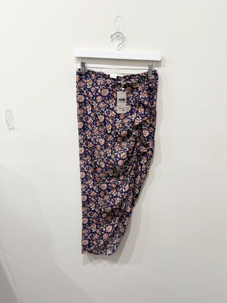 Veronica Beard casual floral ruched maxi skirt, XS