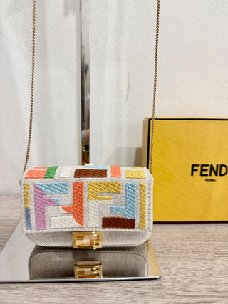 Fendi nano baguette bag colorful canvas