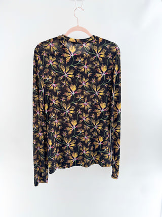 Ulla Johnson crew neck floral jersey top, L