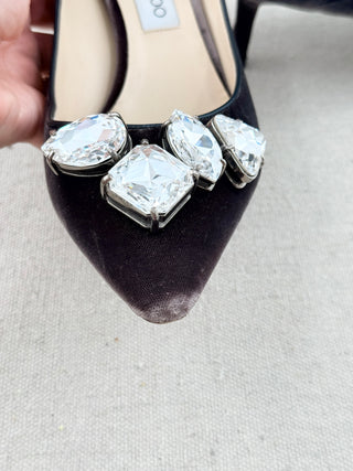 Jimmy Choo velvet and crystals marvel pumps, 40
