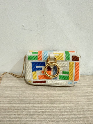 Fendi nano baguette bag colorful canvas