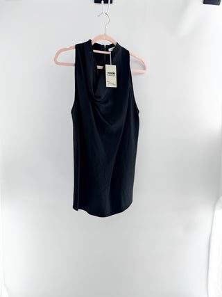 Helmut Lang sleeveless top with waterfall neckline, L