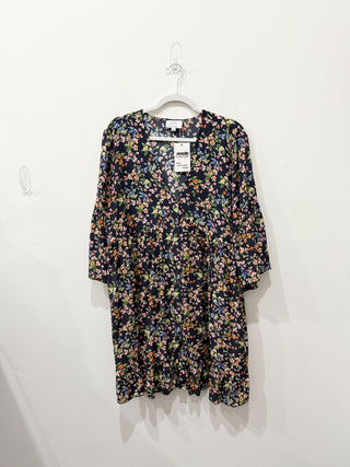 Johny Was 100% silk floral midi dress, L