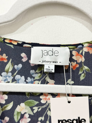 Johny Was 100% silk floral midi dress, L