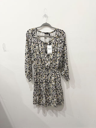 Theory floral mini dress drawstring, L