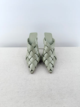 Bottega Veneta alfie mule pumps leather, 39.5