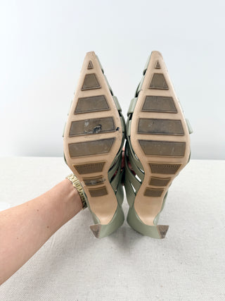 Bottega Veneta alfie mule pumps leather, 39.5